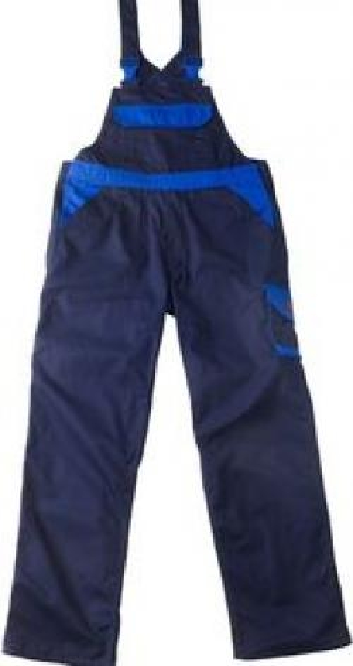 Gr.50 MASCOT Arbeits-Berufs-Latz-Hose, TRANI, MG270, marine/kornblau