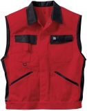 Gr.M KÜBLER Weste Arbeitsweste Berufsweste Schutzweste Freizeitweste Outdoorweste Image Dress mittelrot schwarz