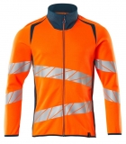 MASCOT-Warnschutz, Warn-Sweatshirt mit Reißverschluss, ACCELERATE SAFE, warnorange/dunkelpetroleum