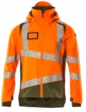 MASCOT-Warnschutz, Warn-Hard Shell Jacke, ACCELERATE SAFE, high vis orange/moosgrün
