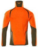 MASCOT-Warnschutz, Warn-Fleecepullover, ACCELERATE SAFE, high vis orange/moosgrün