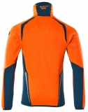 MASCOT-Warnschutz, Warn-Fleecepullover, ACCELERATE SAFE, high vis orange/dunkelpetroleum