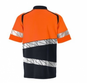 MASCOT® ACCELERATE SAFE Polo-Shirt Premium , Schwarzblau/Orange