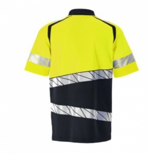 MASCOT® ACCELERATE SAFE Polo-Shirt Premium , Schwarzblau/Gelb