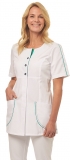 LEIBER-Jobwear, Hosenkasack, Arbeits-Berufs-Kasack, ca. 190g/m², weiß/smaragd