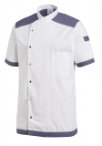 LEIBER-Jobwear, Herren-Kochjacke, ca. 190g/m², weiß/denimblue