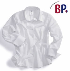 Gr.36 BP Damenbluse Gastronomiekleidung Cateringkleidung Arbeitsshirt Berufsshirt 3 4 Arm Hemdkragen Knopfverschluss weiß