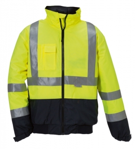 Gr.4XL ROFA SJ Warnschutzjacke Arbeitsjacke Warnkleidung Warnschutz leuchtgelb marine ca 185 g
