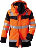 Gr.60/62 ROFA Warnschutzparka Warnschutz Warnkleidung Silkroad Gore Tex leuchtorange schwarz ca 280 g