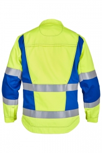 ROFA-Warnschutz, Warn-Jacke, Vis Line, 340 g/m², leuchtgelb/kornblau