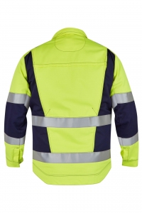 ROFA-Warnschutz, Warn-Jacke, Vis Line, 340 g/m², leuchtgelb/marine