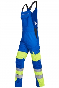 ROFA-Warnschutz, Warn-Latzhose, Vis Line, 340 g/m², kornblau/leuchtgelb