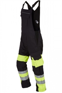 ROFA-Warnschutz, Warn-Latzhose, Vis Line, 340 g/m², anthrazit/leuchtgelb