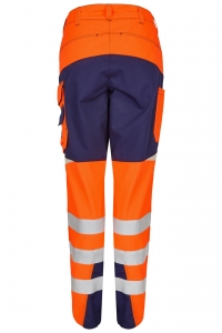 ROFA-Warnschutz, Damen-Warn-Bundhose, Newline, ca. 290 g/m², leuchtorange-marine