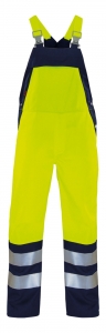 ROFA-Warnschutz, Warn-Latzhose, Duo-Color, ca. 275 g/m², leuchtgelb-marine