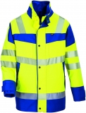 Gr.52/54 ROFA Warnschutzparka Warnkleidung Warnschutz Parka Easy Dry leuchtgelb kornblau ca 150 g