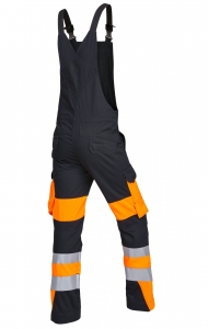 ROFA-Warnschutz, Warn-Latzhose, Vis-Line Mac, anthrazit/leuchtorange