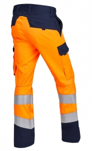 ROFA-Warnschutz, Warn-Bundhose, Multi 7, leuchtorange/marine