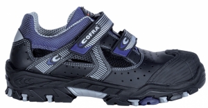 Gr.45 COFRA-Footwear, CONSTANTINE S1 P SRC-Arbeits-Berufs-Sicherheits-Sandalen, Klettverschlußsystem, schwarz