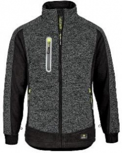 BIG-4-Protect-Kälteschutz, Wetterschutz Fleecejacke, MAINE, 400 g/m², schwarz/weiß melange
