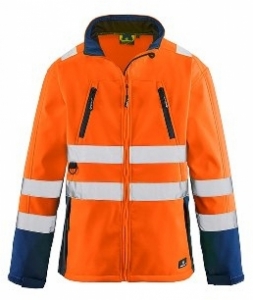 BIG-4-Protect-Warnschutz, Warn-Wetterschutz-Softshell-Jacke, Pittsburgh, leuchtorange/navy