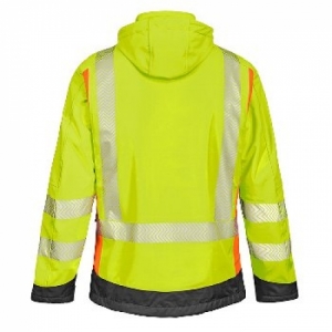 BIG-4-Protect-Warnschutz, Warn-Softshelljacke, Houston, leuchtgelb/leuchtorange/grau