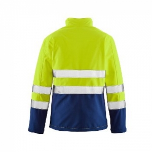 BIG-4-Protect-Warnschutz, Warn-Wetterschutz-Softshell-Jacke, Pittsburgh, leuchtgelb/navy