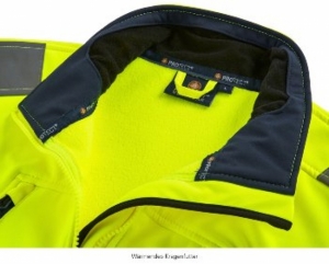 BIG-4-Protect-Warnschutz, Warn-Wetterschutz-Softshell-Jacke, Pittsburgh, leuchtgelb/navy