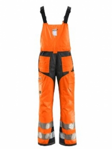 BIG-4-Protect-Warnschutz, Warn-Latzhose, Alabama, leuchtorange/grau