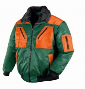 BIG-TEXXOR-Kälteschutz,  Winter-Arbeits-Berufs-Piloten-Jacke, 4-in-1-Pilotenjacke, Oslo, grün/leuchtorange