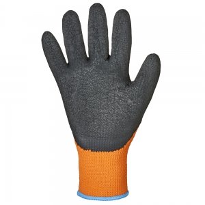 F-GOODJOB-Handschutz, Schrumpf-Latex, Arbeitshandschuhe *ECO WINTER*,  orange/schwarz