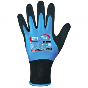 F-OPTIFLEX-Handschutz, Latex-Arbeitshandschuhe, *WINTER AQUA GUARD*, schwarz/blau