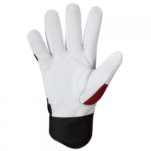 F-ELYSEE-Handschutz, Nappaleder, Arbeitshandschuhe *CARVER*,  Pkg.a`12, weiß/rot