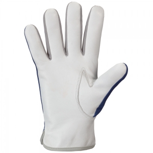 F-STRONGHAND-Handschutz, Schafsleder Arbeitshandschuhe, *DAVAO*, blau/grau, Pkg.a`12
