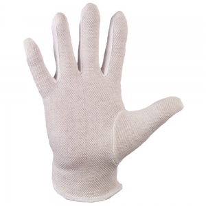 F-STRONGHAND-Handschutz, Trikot, 100% Baumwolle, mit Noppen, Arbeitshandschuhe, *BAOTOU*, Pkg.a`12 ,  weiß gebleicht