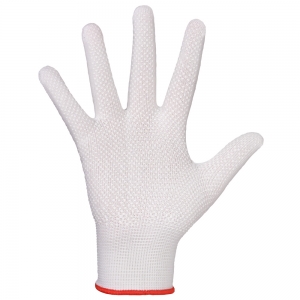 F-STRONGHAND-Handschutz, PU, Nylon, mit Noppen, Arbeitshandschuhe, *WEIFANG*, Pkg.a`12 , weiß