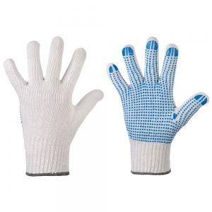 F-STRONGHAND-Handschutz, Strick, mit Noppen, Arbeitshandschuhe, *KORLA*,  weiß/blau