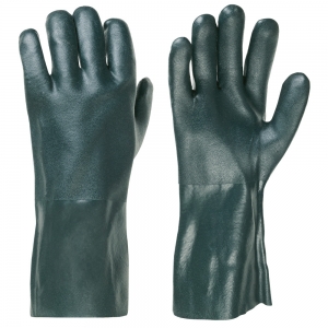 F-F-FELDTMANN-Handschutz, PVC-Arbeitshandschuhe, 35 cm, Jersey-Futter, *HOUSTON*, grün