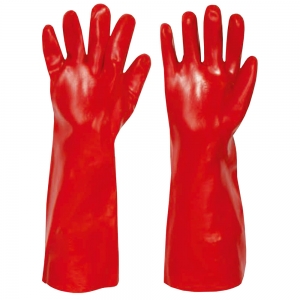 Gr.10 F-PVC-Arbeitshandschuhe, 45 cm, Trikot-Baumwollfutter, *COLUMBIA*, VE: 60 Paar, rot