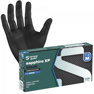 F-STRONGHAND-Einwegschutz,  Nitril-Einweghandschuhe, *SEMPERGUARD NITRIL STYLE*, Box á 100 Stück, VE: 10 Boxen, schwarz