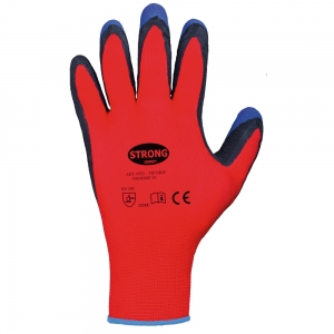 F-STRONGHAND-Handschutz, Feinstrick, Arbeitshandschuhe, *TIP GRIP*, Pkg.a`12 , rot/schwarz/blau