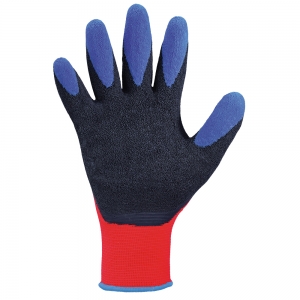 F-STRONGHAND-Handschutz, Feinstrick, Arbeitshandschuhe, *TIP GRIP*, Pkg.a`12 , rot/schwarz/blau