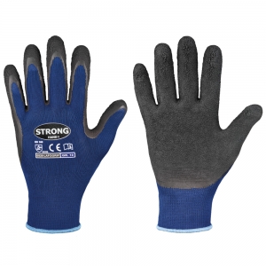 F-STRONGHAND-Handschutz, Latex, Arbeitshandschuhe, *LAFOGRIP*, blau/schwarz