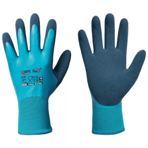 F-OPTIFLEX-Handschutz, Latex, Arbeitshandschuhe, *AQUA GUARD*, blau/dunkelblau