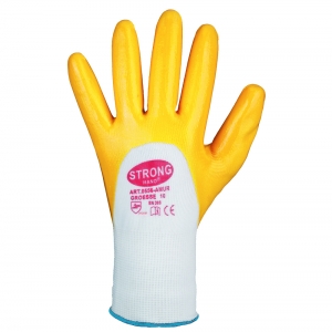 F-STRONGHAND-Handschutz, Nitril, Arbeitshandschuhe, *AMUR*, Pkg.a`12, gelb