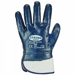 F-STRONGHAND-Handschutz, Nitril, Arbeitshandschuhe, *VOLLSTAR*, Pkg.a`12, blau