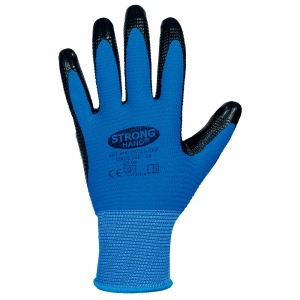 F-STRONGHAND-Handschutz, Nitril, Arbeitshandschuhe, *PROFILGRIP* , Pkg.a`12, blau/schwarz