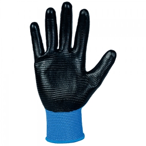 F-STRONGHAND-Handschutz, Nitril, Arbeitshandschuhe, *PROFILGRIP* , Pkg.a`12, blau/schwarz