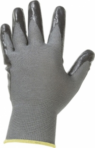F-STRONGHAND-Handschutz, Nitril, Arbeitshandschuhe, *DATONG*, Pkg.a`12, grau/schwarz