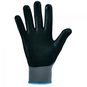F-STRONGHAND-Handschutz, Nitril, mit Noppen, Arbeitshandschuhe, *HANDAN*, Pkg.a`12, grau/schwarz